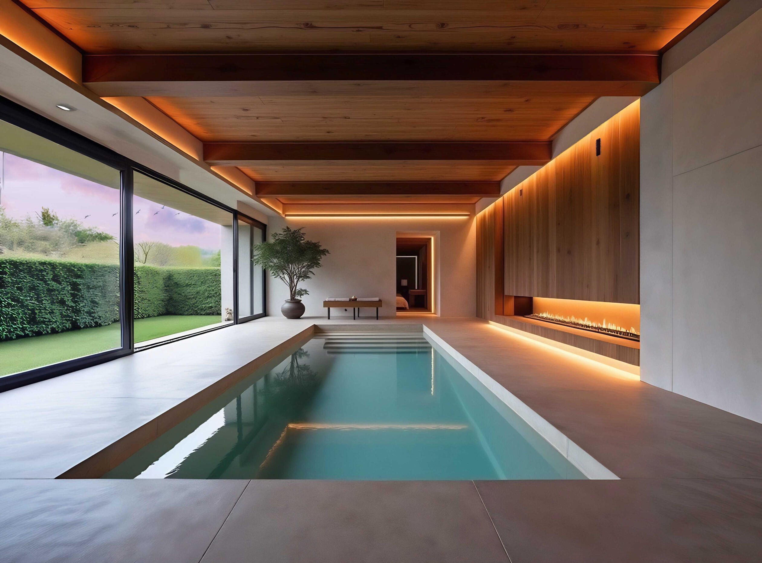 Luxury Indoor Pools Designed for Relaxation and Recreation Custom indoor pool featuring elegant design, premium materials, and relaxing ambiance at Erb Rose Recreational, Ontario.